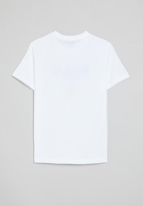 POLO - Boys logan crested ss tee - white