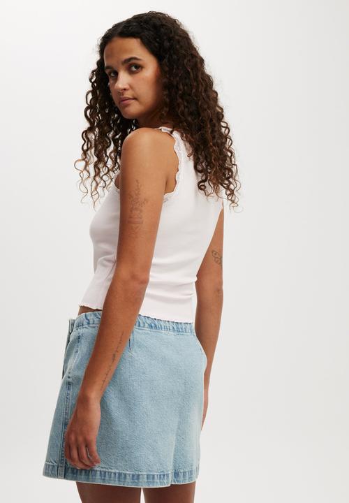 Cotton On - Wrapped Denim Mini Skirt - Cloud Blue