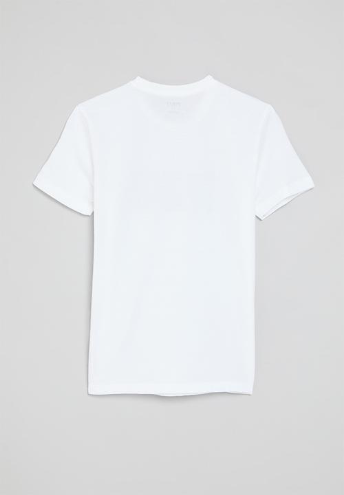 POLO - Boys carter printed ss tee - white