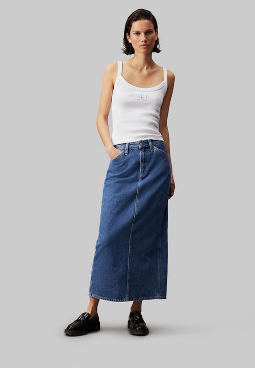 Calvin Klein - Trouser pocket maxi skirt - denim light