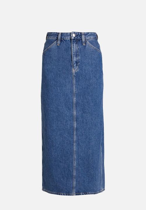 Calvin Klein - Trouser pocket maxi skirt - denim light