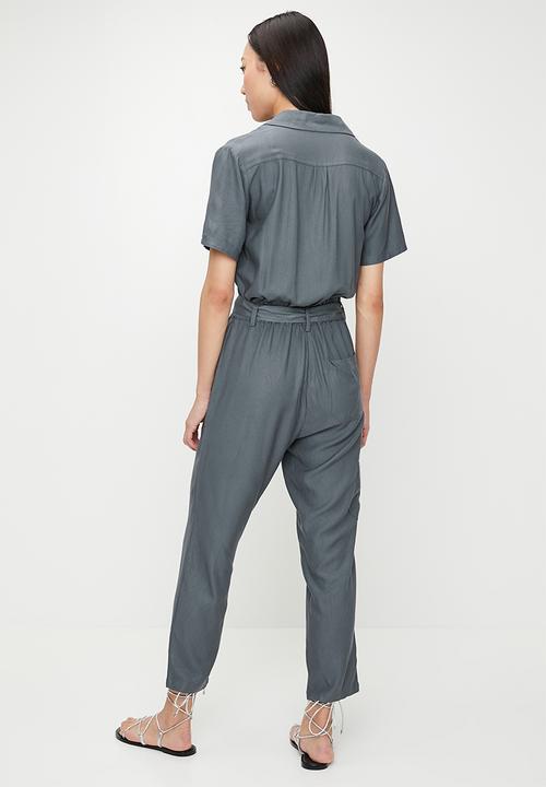 French Connection - Utility Pocket Jumpsuit  - Steel Blue