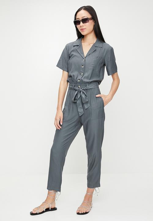 French Connection - Utility Pocket Jumpsuit  - Steel Blue