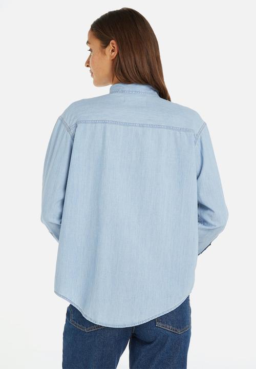 Calvin Klein - Oversized ls denim shirt - denim light