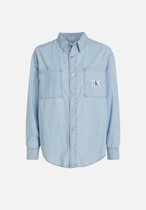 Calvin Klein - Oversized ls denim shirt - denim light