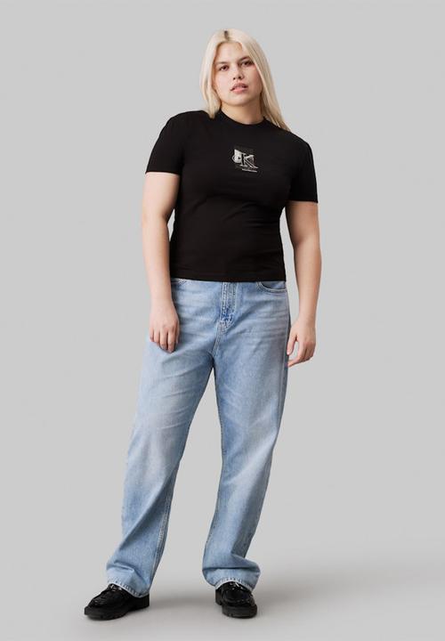 Calvin Klein - Plus diffused ck regular tee - ck black