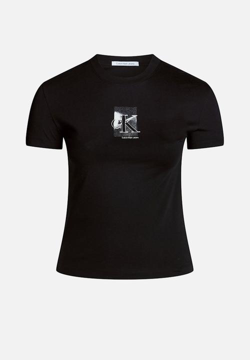 Calvin Klein - Plus diffused ck regular tee - ck black