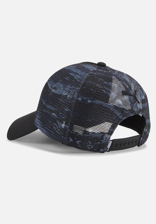 PUMA - ESS Academy AOP Trucker Cap - Puma Black-AOP Mesh
