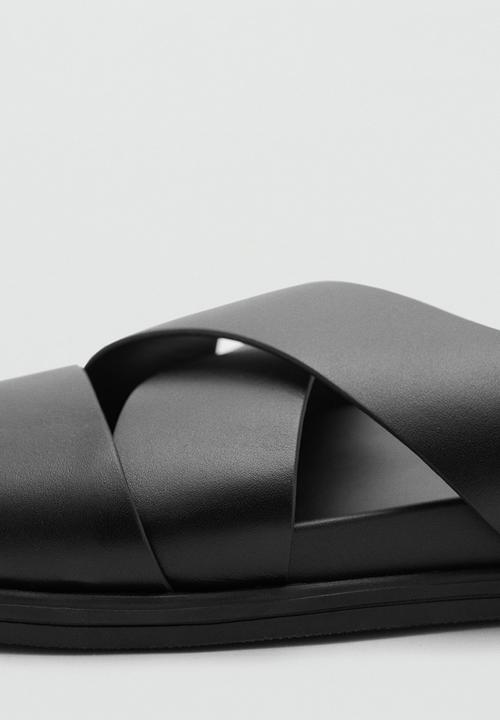 MANGO - Sandals Biopala - Black leather