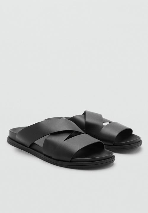 MANGO - Sandals Biopala - Black leather