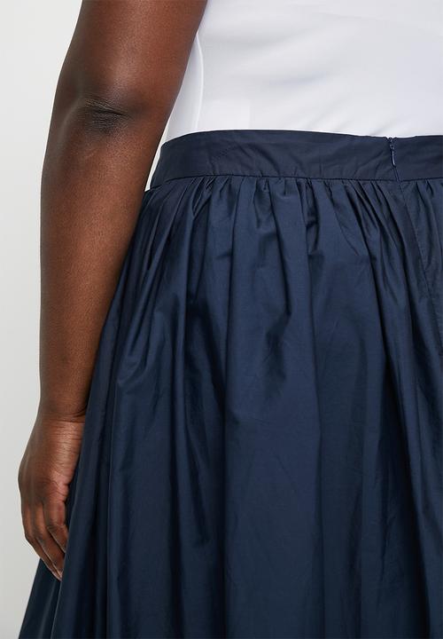 edit - Embroidered mid skirt - ink