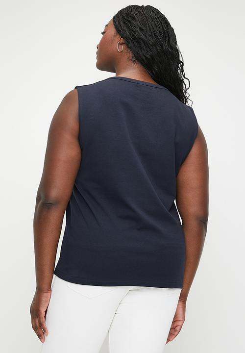 POLO - Plus wmn ashton sl boat neck top - navy