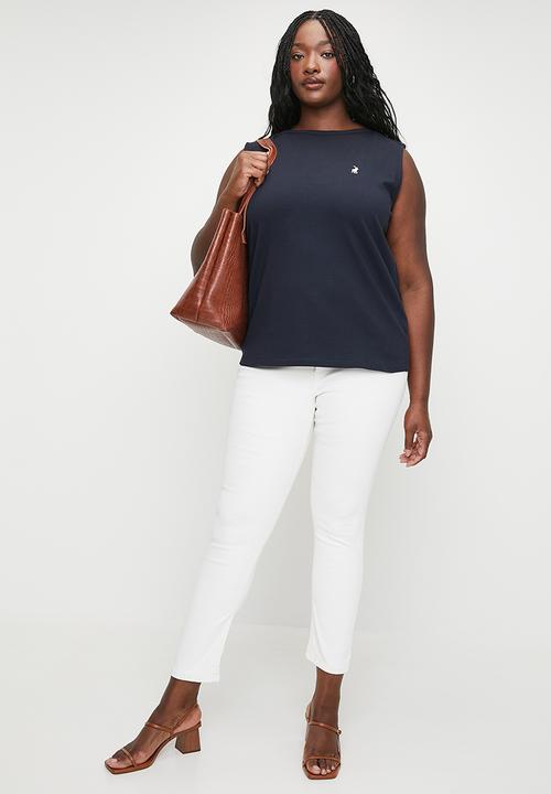 POLO - Plus wmn ashton sl boat neck top - navy