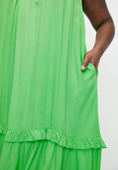 Me&B - Plus Tie Strap Swing Sun Dress - Applegreen