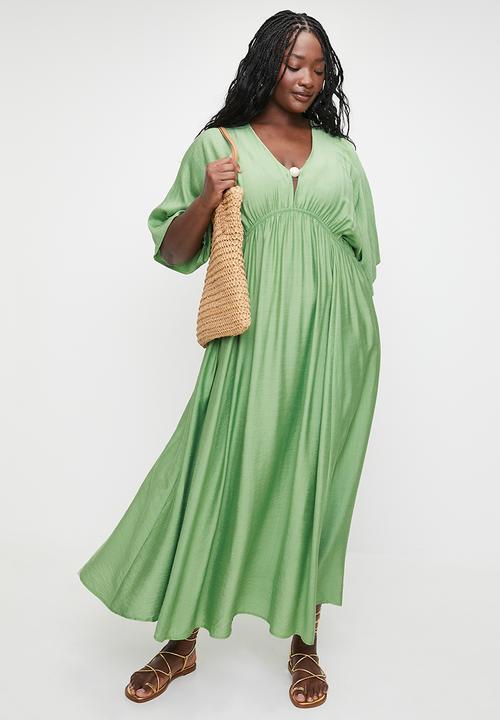 Me&B - Plus the bead kaftan dress - springgreen