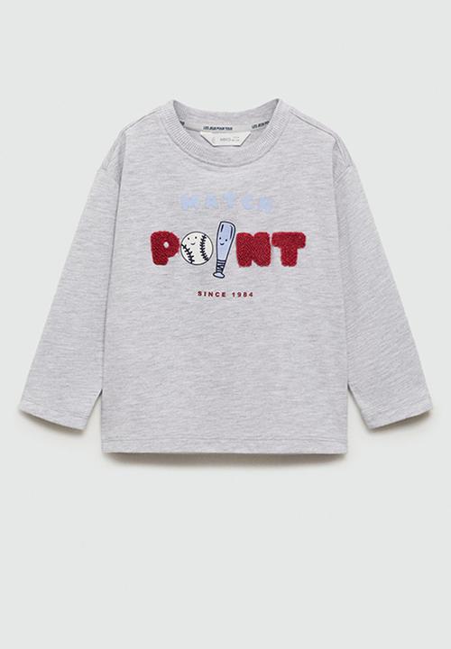 MANGO - T-shirt point - medium grey