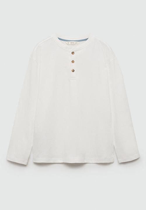 MANGO - T-shirt henley7 - natural