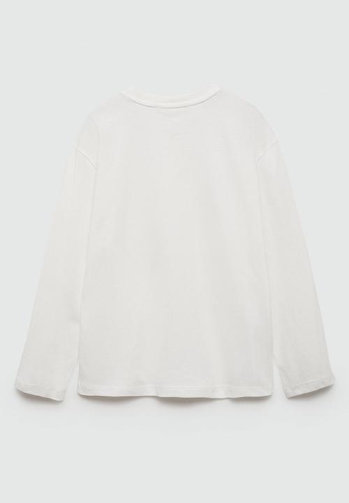 MANGO - T-shirt henley7 - natural
