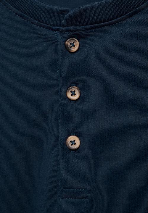 MANGO - T-shirt henley7 - navy