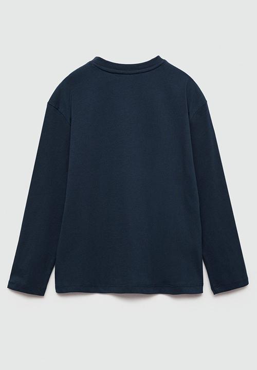 MANGO - T-shirt henley7 - navy