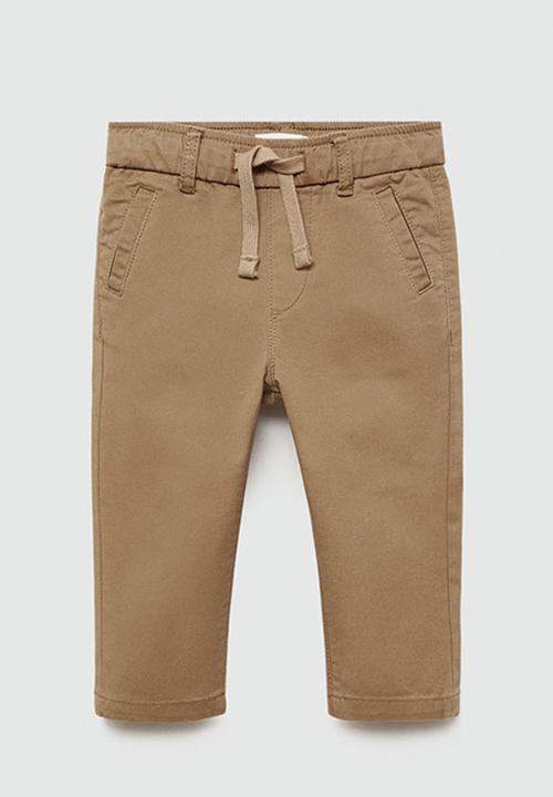 MANGO - Trousers drawcord - medium brown