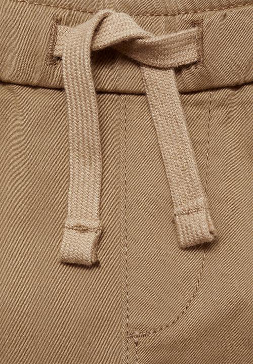 MANGO - Trousers drawcord - medium brown
