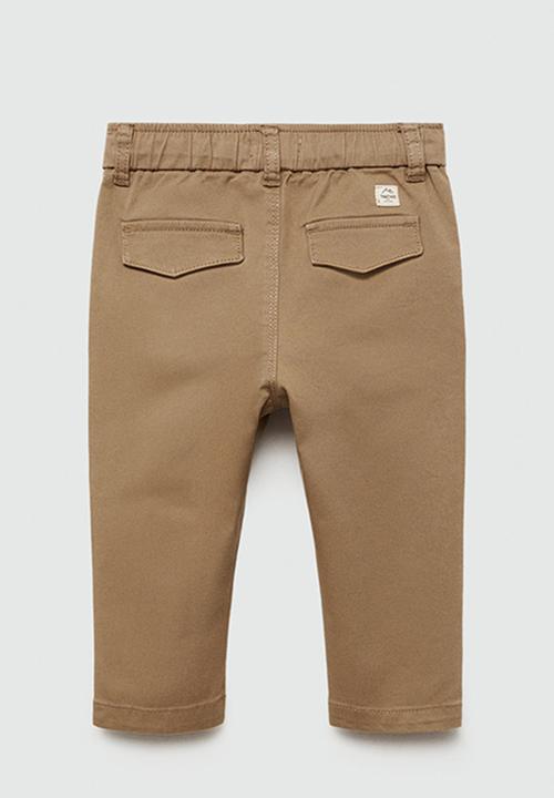 MANGO - Trousers drawcord - medium brown