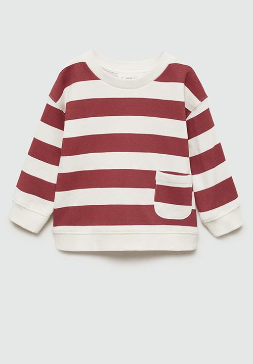 MANGO - Sweatshirt stripeb7 - dark red