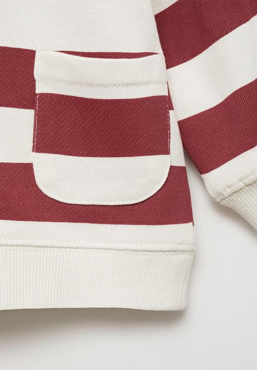 MANGO - Sweatshirt stripeb7 - dark red