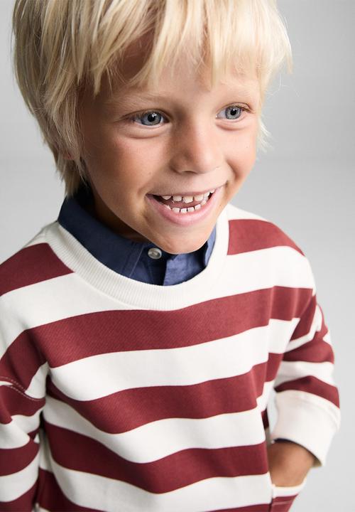 MANGO - Sweatshirt stripeb7 - dark red