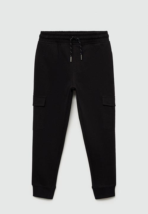 MANGO - Trousers cargo - black