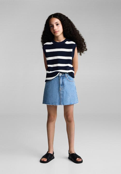 MANGO - Skirt stella - open blue