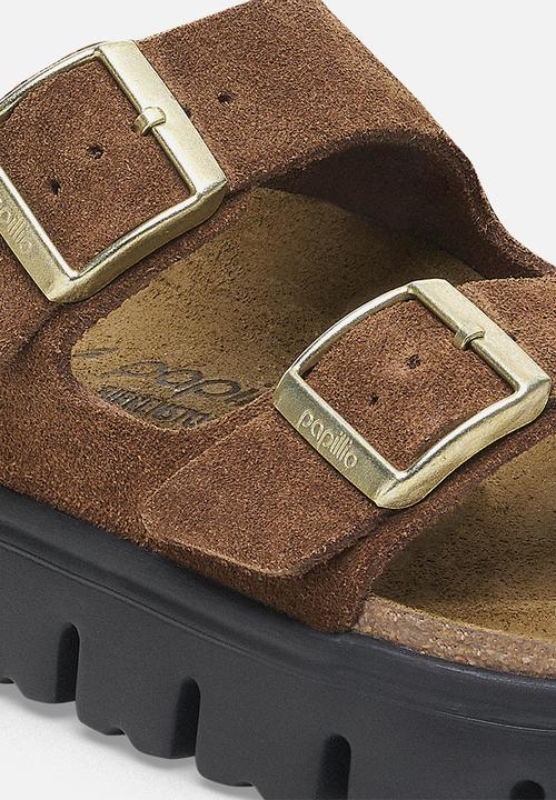 Birkenstock - Arizona chunky suede narrow - dark tea/black