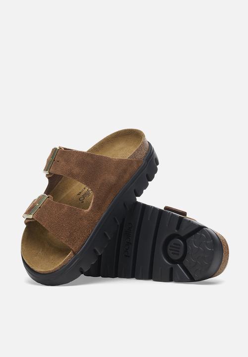 Birkenstock - Arizona chunky suede narrow - dark tea/black