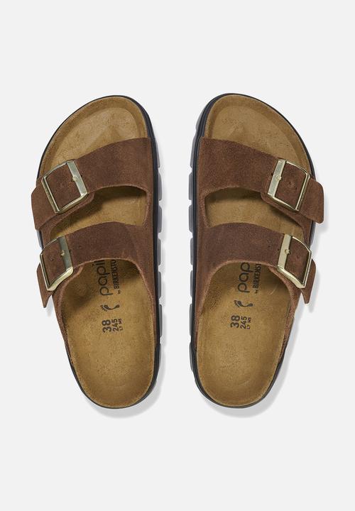 Birkenstock - Arizona chunky suede narrow - dark tea/black
