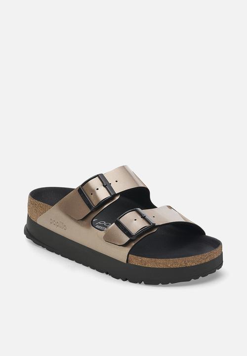 Birkenstock - Arizona platform narrow - metallic taupe