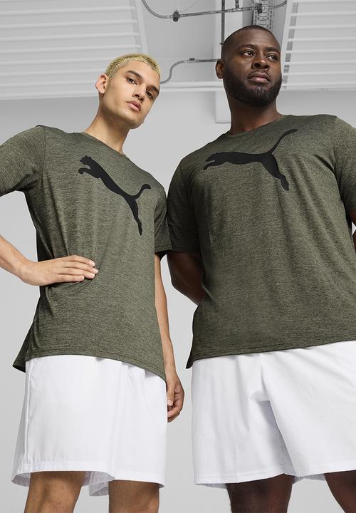 PUMA - Train fav heather cat tee - dark olive heather