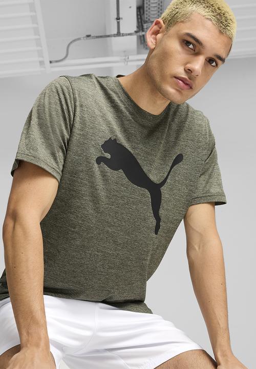 PUMA - Train fav heather cat tee - dark olive heather