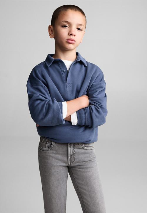 MANGO - Jeans slim - open gray