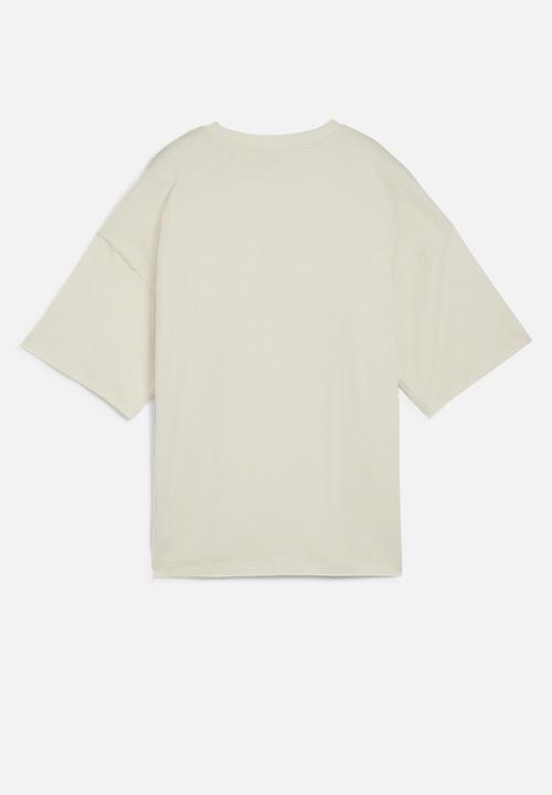 PUMA - Classics Oversized Shiny Logo Tee - Alpine Snow