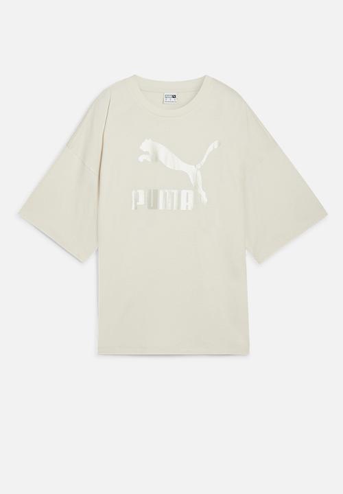 PUMA - Classics Oversized Shiny Logo Tee - Alpine Snow