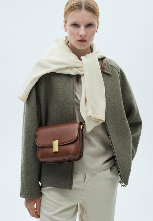 MANGO - Shoulder bag fiore - medium brown