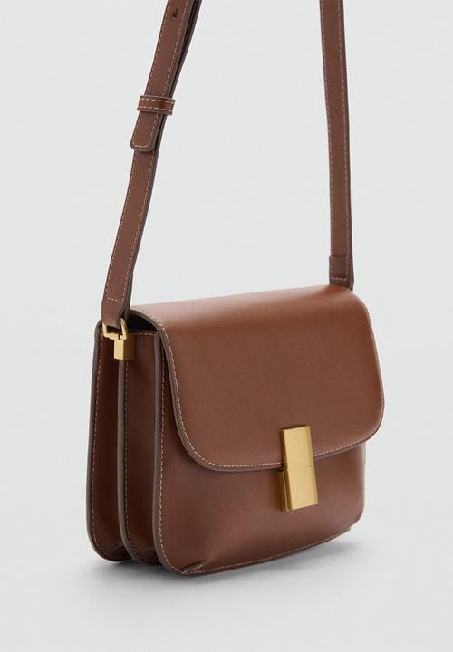 MANGO - Shoulder bag fiore - medium brown