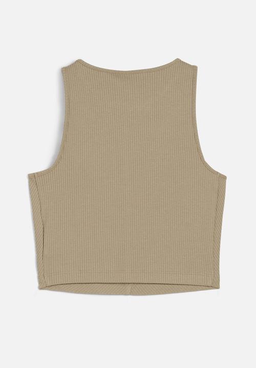 PUMA - Classics Ribbed Crop Top - Oak Branch