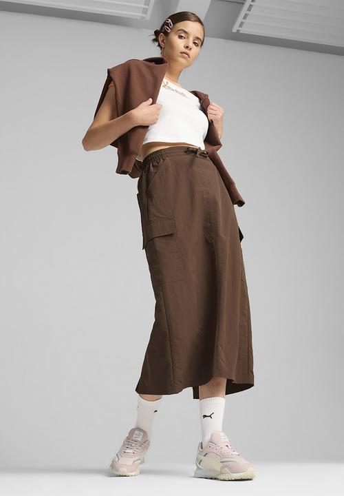 PUMA - Downtown Cargo Midi Skirt Wv - Espresso Brown