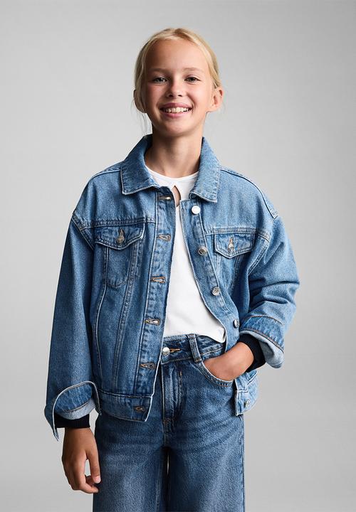 MANGO - Jeans wide7 - open blue
