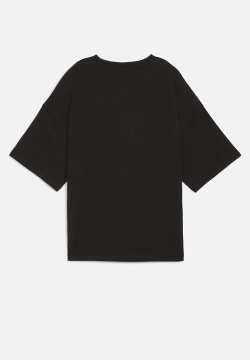 PUMA - Classics Oversized Shiny Logo Tee - Puma Black