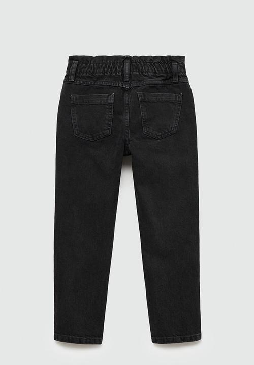 MANGO - Jeans paperbag - black