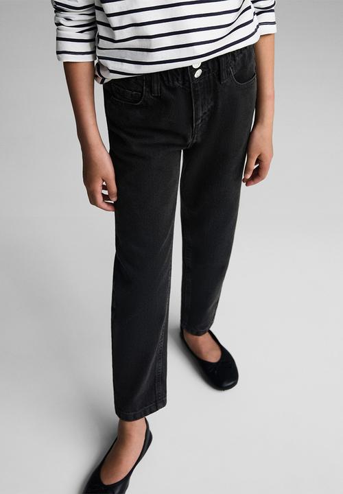 MANGO - Jeans paperbag - black