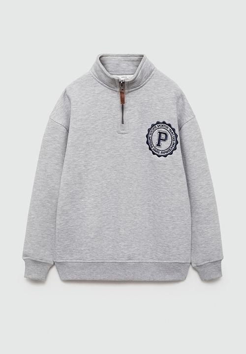 MANGO - Sweatshirt halfzip - medium grey